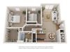 Two Bedroom, One Bathroom A